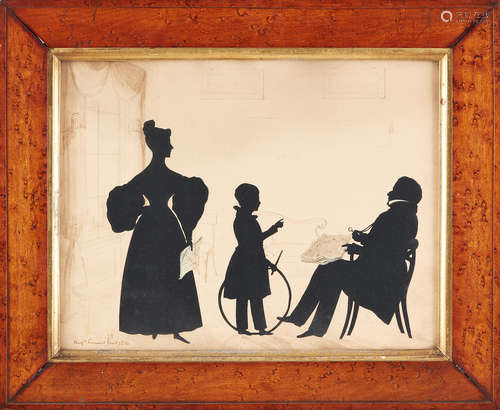 Auguste Edouart (1789-1861), 1836 A Cut and Painted Paper Silhouette