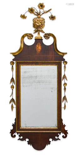 New England, first quarter 19th century A Federal Parcel Gilt Mahogany Mirror