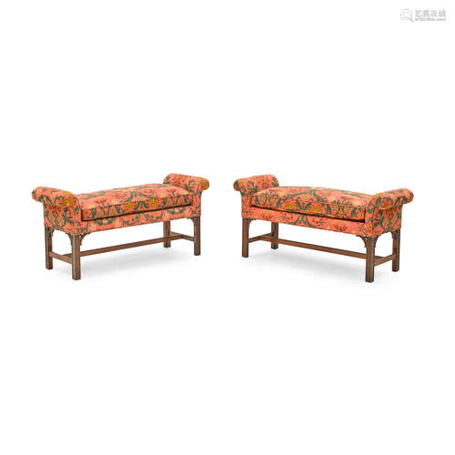 Early 20th century A Pair of George III Style Mahogany Window Seats