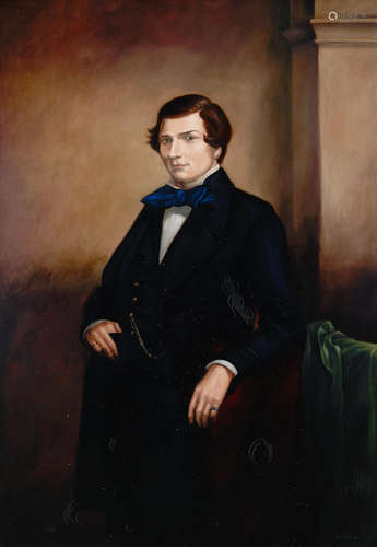 A portrait of a gentleman (The wag) 71 1/2 x 49in (181.6 x 124.5cm) Donald L. Robson(American, 21st Century)