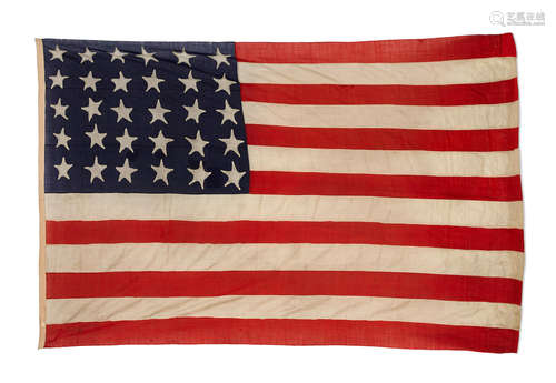 An American Linen Thrity Star Flag