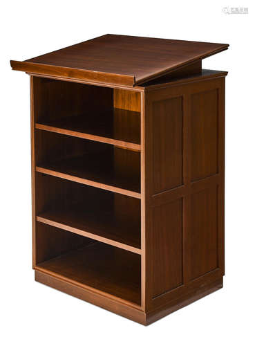 Late 20th century A Custom Mahogany Standing Desk/Bookshelf