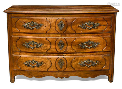 First quarter 18th century A Regence Bronze Mounted Walnut Commode