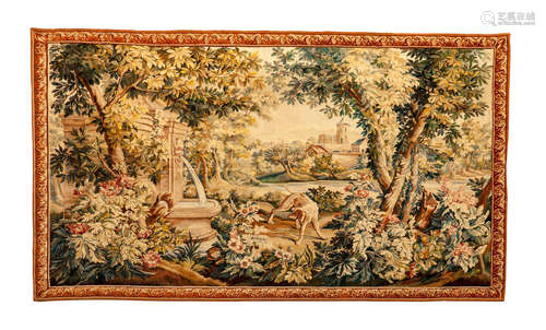 19th century a Flemish Verdure style tapestry