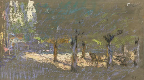 Purple trunks seen against the light 7 1/4 x 12 1/2in (18.4 x 31.8cm) Edouard Vuillard(French, 1868-1940)