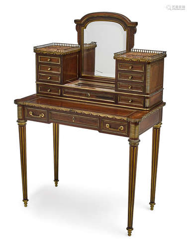 19th century A Louis XVI Style Gilt Bronze Mounted Mahogany Dressing Table