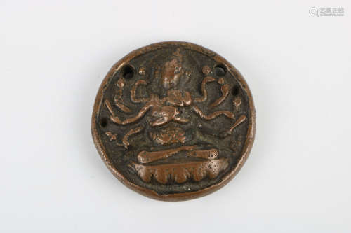 A Chinese Bronze Buddha Pendant