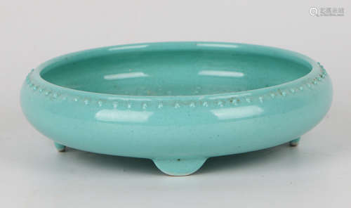  A Chinese Turquoise Glazed Porcelain Brush Washer