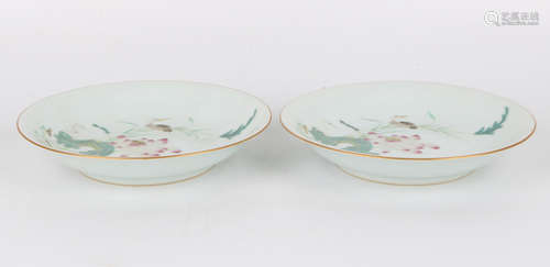 A Pair of Chinese Famille-Rose Porcelain Plates