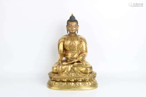 A Chinese Gilt Bronze Buddha