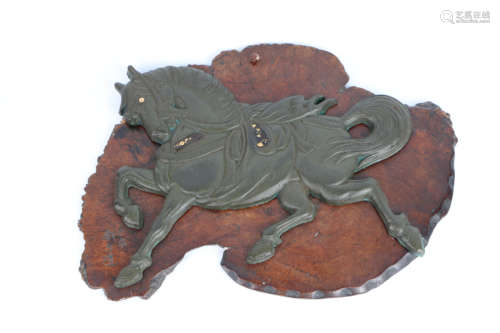 A Chinese Bronze Horse Wall Screen