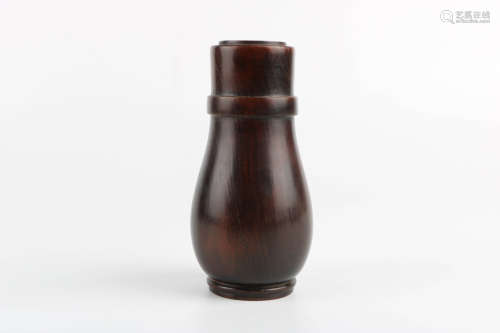 A Chinese Carved Wood Vase