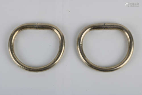 A Pair of Chinese Gilt Bronze Bracelets