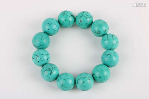 A Chinese Carved Turquoise Bracelet