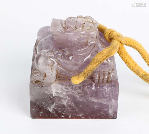 A Chinese Carved Crystal Seal