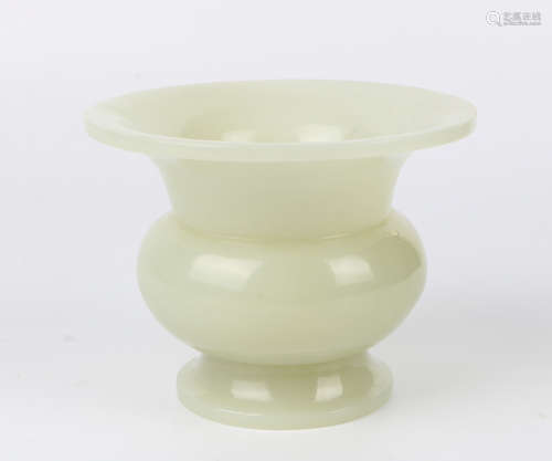 A Chinese Carved Jade Brush Washer