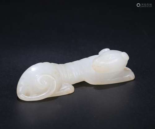 A Chinese Carved Jade Dog