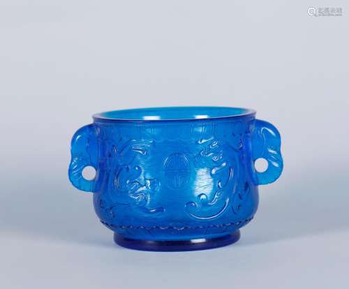 A Chinese Carved Peking Glass Incense Burner