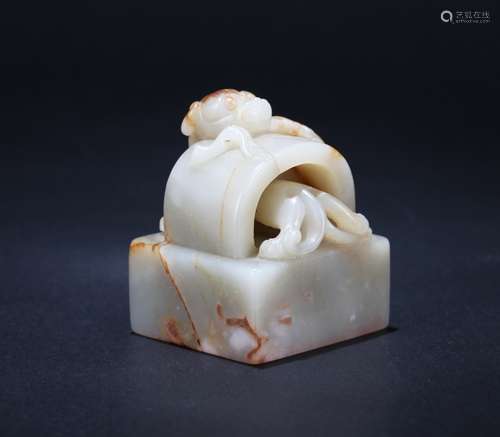 A Chinese Carved Jade Seal