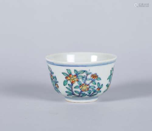 A Chinese Dou-Cai Porcelain Cup