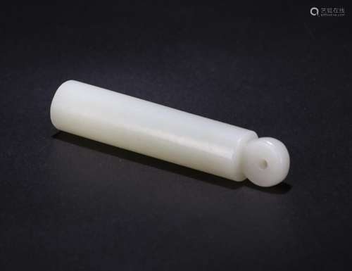 A Chinese Carved Jade Pipe