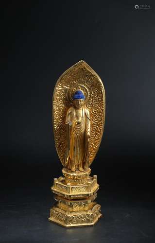 A Chinese Carved Wood Buddha