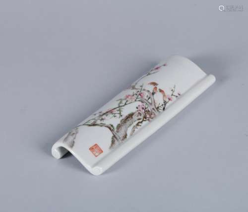 A Chinese Famille-Rose Porcelain Arm Rest