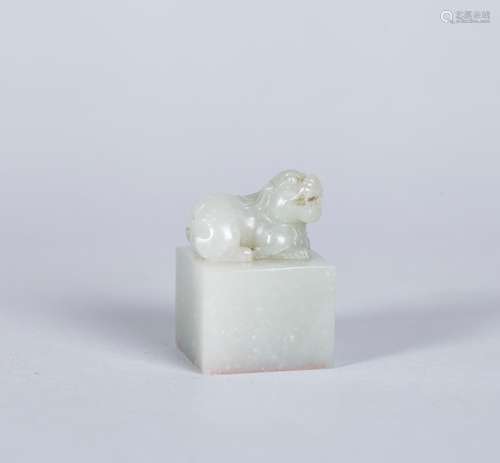 A Chinese Carved Jade Seal