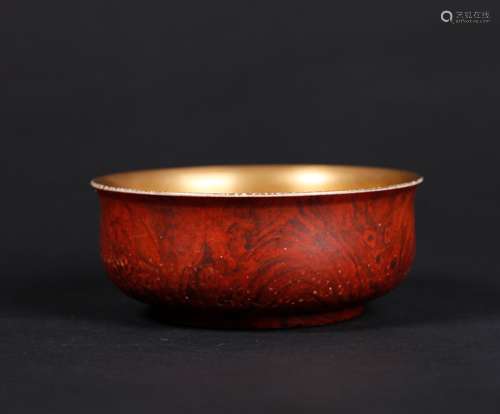 A Chinese Wooden Glazed Porcelain Bowl