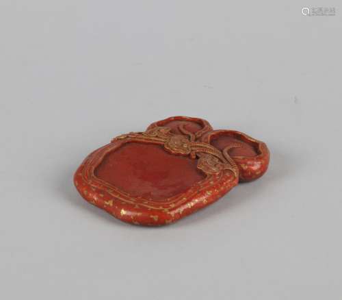 A Chinese Red Glazed Porcelain Brush Paste