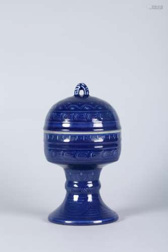 A Chinese Blue Glazed Porcelain Decoration