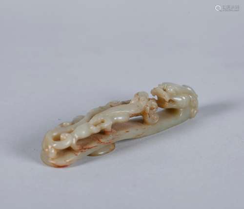 A Chinese Carved Jade Belt Buckle