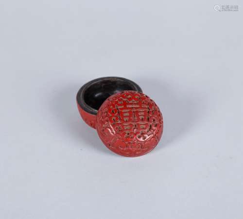 A Chinese Carved Tixi Lacquer Incense Box with Cover