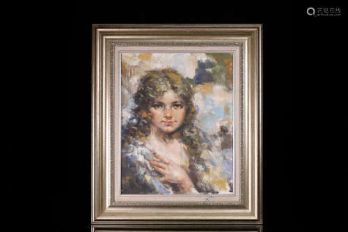 A CHARACTER OIL PAINTING