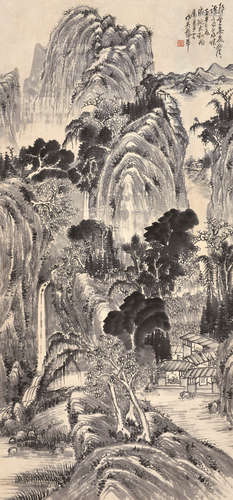 蒲华 壬午（1882） 山水 设色纸本 立轴