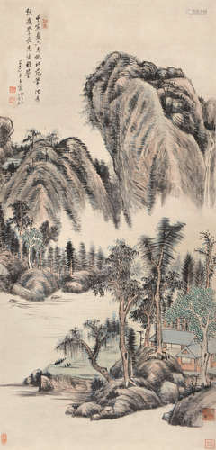 王宸 甲寅（1794） 山水 设色纸本 立轴