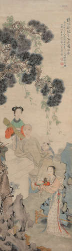 黄山寿 壬午（1882） 人物 设色纸本 立轴