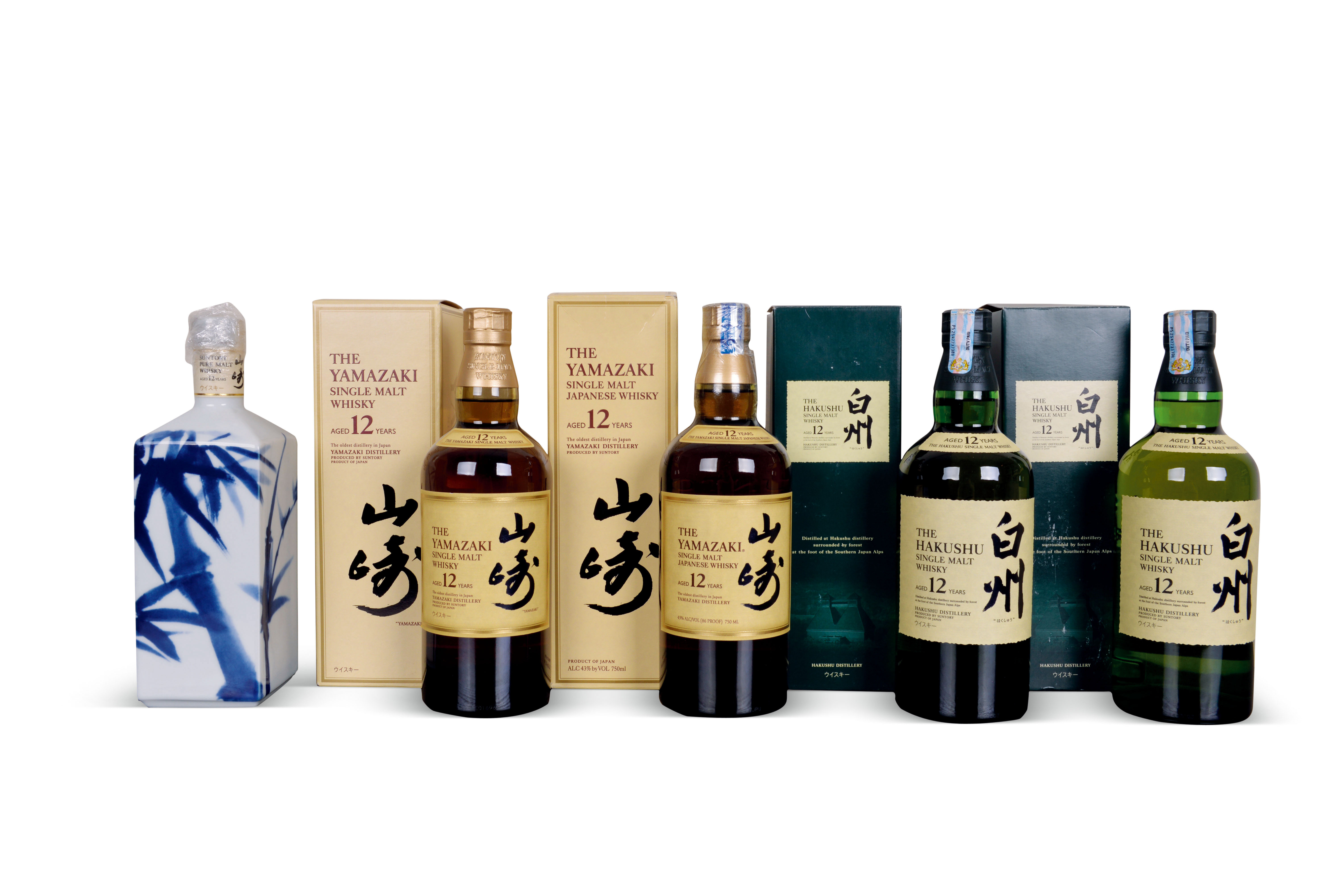 山崎12年白州12年4瓶山崎12年瓷瓶纪念版－【Deal Price Picture】