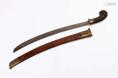 JAPON. SABRE Wakizashi, la lame en acier (L. 38 cm…