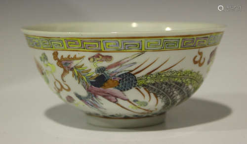 A Chinese famille rose porcelain bowl, mark of Guangxu and possibly of the period, the exterior