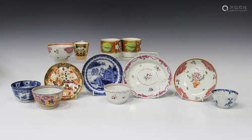 A small group of English porcelain and pottery, late 18th and 19th century, including a New Hall Boy