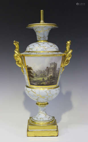 A Barr Flight & Barr Worcester porcelain two-handled vase, circa 1815, the urn shaped body painted