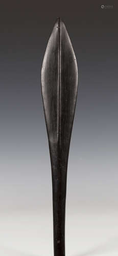 A Solomon Islands dense hardwood war club, South Seas, 19th century, the turned shaft widening to