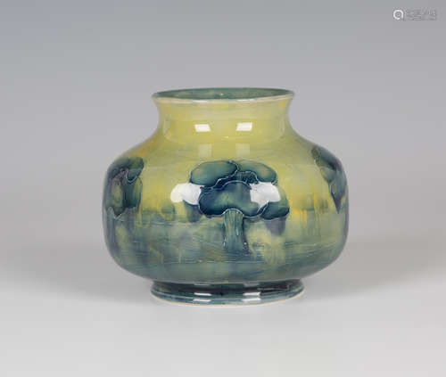 A Liberty Moorcroft Hazeldene landscape pattern vase, circa 1903, of squat bulbous shape in shades