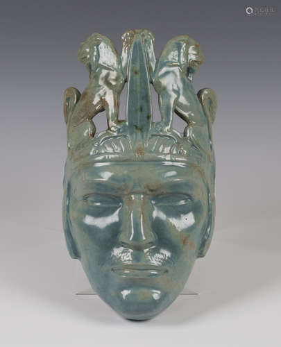 A rare Doulton & Co prototype maquette for the wall mask 'The Lion of the East', circa 1934,