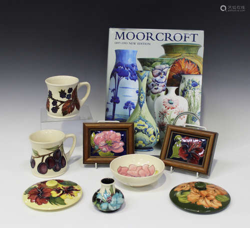 A small group of Moorcroft pottery, 20th century and later, comprising a Sea Holly miniature