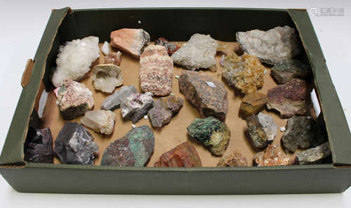 A selection of various mineral specimens, including quartz and pyrites.Buyer’s Premium 29.4% (