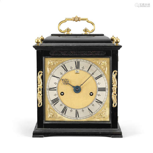 Joseph Knibb, London circa 1675  A FINE AND VERY RARE MONTH-GOING 'PHASE ONE' SPRING CLOCK WITH ROMAN STRIKE AND TIC-TAC ESCAPEMENT