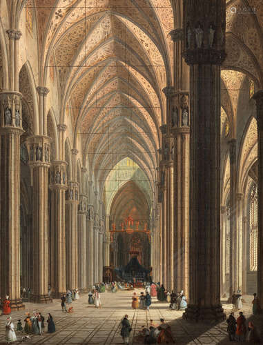 The nave of the Duomo, Milan, looking east  Giuseppe Bernardino Bison(Palmanova 1762-1844 Milan)