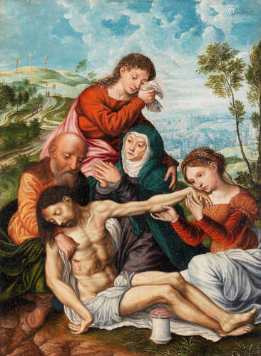 The Lamentation Follower of Jan Sanders van Hemessen(Hemiksen 1500-1566 Haarlem)